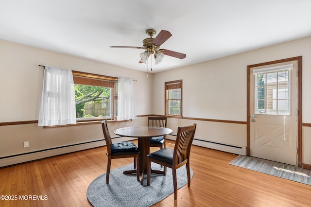 149 9th St, Belford, NJ 07718 - dining space featuring baseboard heating and plenty of natural light