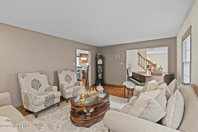 519 Gilford Ave, Toms River, NJ 08753 - living area featuring wood finished floors and stairs