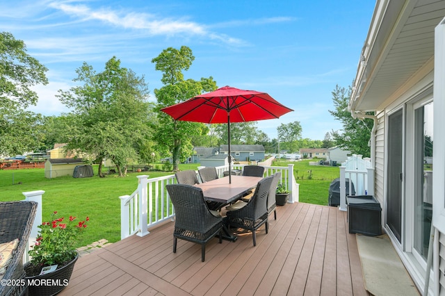 5 Robert Ave, Howell, NJ 07731 - wooden terrace featuring outdoor dining area and a yard