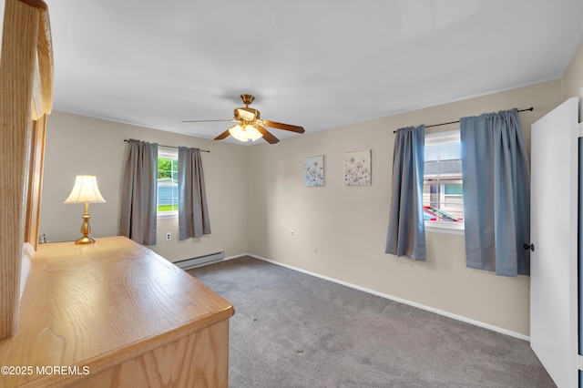 7 Robinson Rd, Brick, NJ 08724 - spare room with a baseboard radiator, carpet, and a ceiling fan