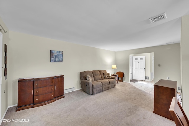 7 Robinson Rd, Brick, NJ 08724 - living room featuring carpet floors and a baseboard radiator