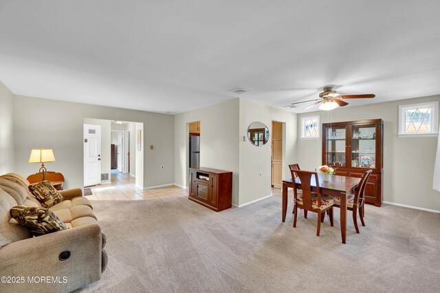 7 Robinson Rd, Brick, NJ 08724 - dining room featuring light colored carpet and ceiling fan