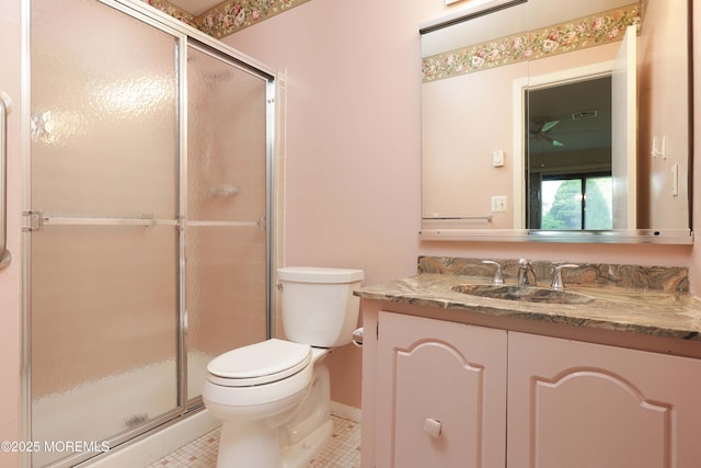 33 Claremont Ct, Red Bank, NJ 07701 - full bathroom featuring vanity, a stall shower, and tile patterned flooring