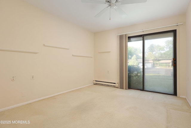 33 Claremont Ct, Red Bank, NJ 07701 - carpeted empty room featuring baseboard heating and ceiling fan