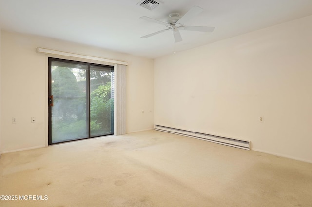 33 Claremont Ct, Red Bank, NJ 07701 - carpeted spare room with a baseboard heating unit and ceiling fan