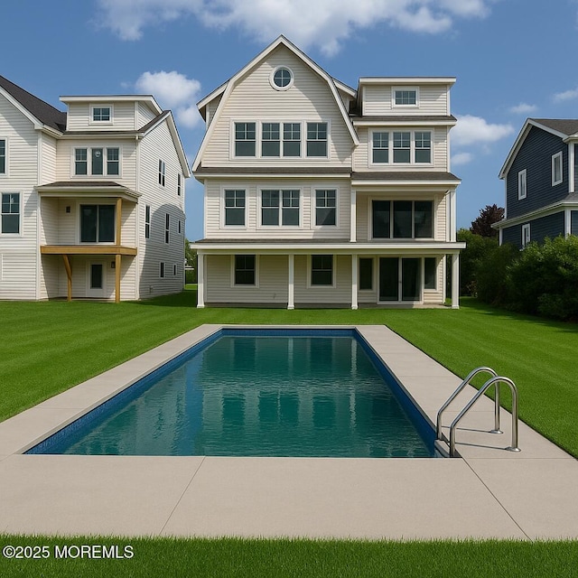 1623 Northstream Pkwy, Point Pleasant, NJ 08742 - back of property featuring an outdoor pool and a lawn