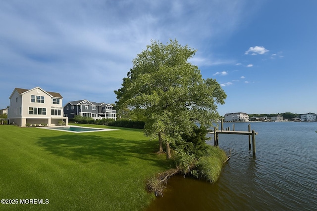 1623 Northstream Pkwy, Point Pleasant, NJ 08742 - view of grassy yard featuring a water view and a boat dock