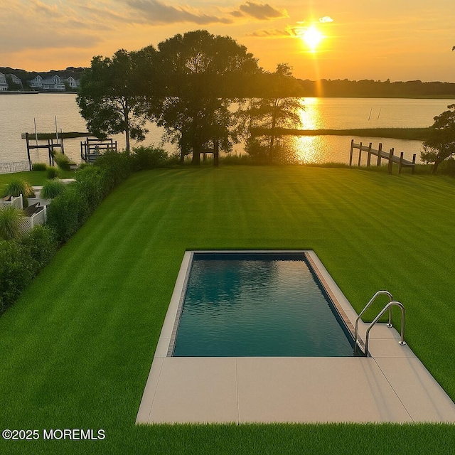 1623 Northstream Pkwy, Point Pleasant, NJ 08742 - swimming pool with a lawn and a water view