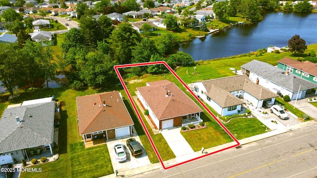 861 Jamaica Blvd, Toms River, NJ 08757 - aerial view of residential area featuring property boundaries highlighted and a nearby body of water