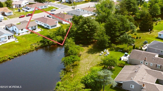 861 Jamaica Blvd, Toms River, NJ 08757 - aerial view of residential area featuring a large body of water and property boundaries highlighted