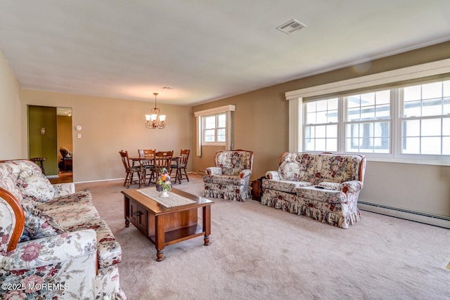 861 Jamaica Blvd, Toms River, NJ 08757 - living area with a chandelier and light colored carpet