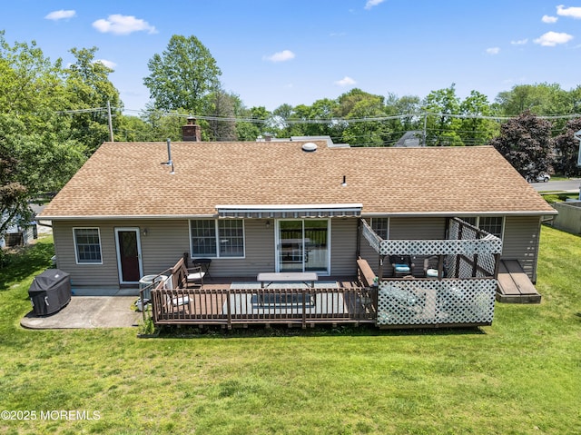 1523 Marconi Rd, Wall, NJ 07719 - back of house featuring a shingled roof, a yard, a patio area, and a wooden deck