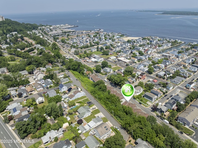 255 Shore Dr Unit 8, Highlands, NJ 07732 - aerial view of property and surrounding area with a large body of water and nearby suburban area