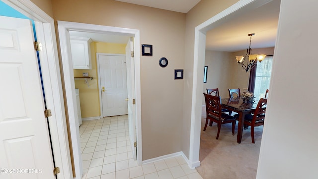 5 Samantha Dr, Monroe, NJ 08831 - corridor featuring a chandelier and light tile patterned floors
