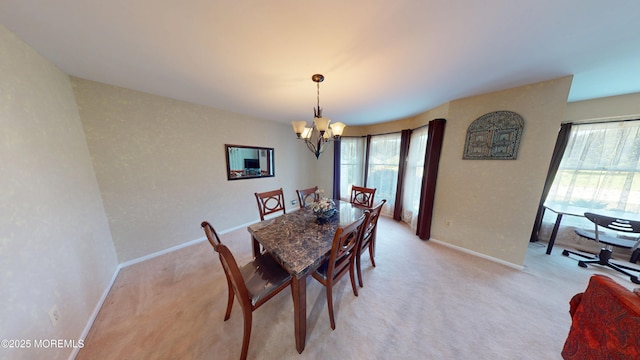 5 Samantha Dr, Monroe, NJ 08831 - dining space featuring a chandelier, light colored carpet, and plenty of natural light