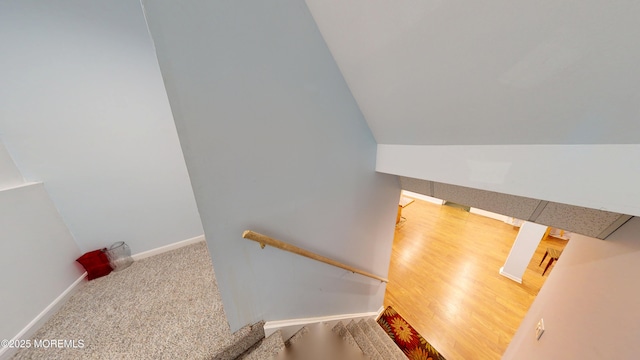 5 Samantha Dr, Monroe, NJ 08831 - staircase with lofted ceiling and carpet floors