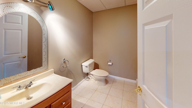5 Samantha Dr, Monroe, NJ 08831 - bathroom with vanity, tile patterned floors, and a paneled ceiling