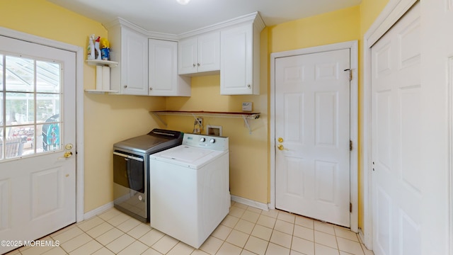 5 Samantha Dr, Monroe, NJ 08831 - washroom with washing machine and clothes dryer, cabinet space, healthy amount of natural light, and light tile patterned floors