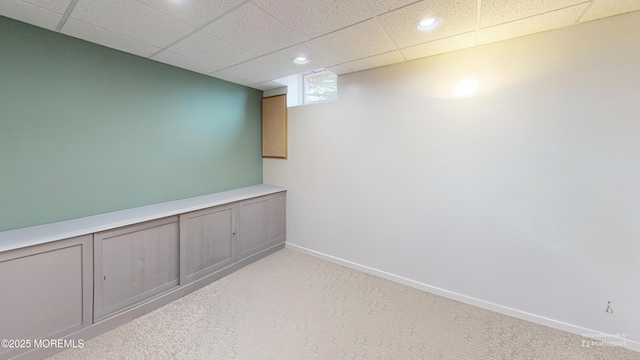 5 Samantha Dr, Monroe, NJ 08831 - finished basement with light colored carpet, recessed lighting, and a drop ceiling