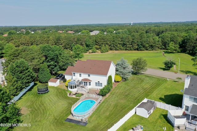 5 Samantha Dr, Monroe, NJ 08831 - bird's eye view of a heavily wooded area and a pool area
