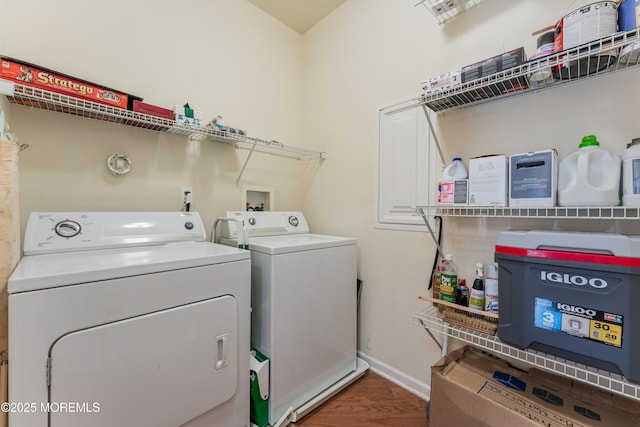 632 Sophee Ln, Lakewood, NJ 08701 - washroom with washer and dryer and wood finished floors