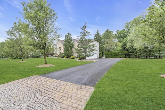 329 Valley View Cir, Freehold, NJ 07728 - obstructed view of property featuring a front yard, asphalt driveway, and a garage