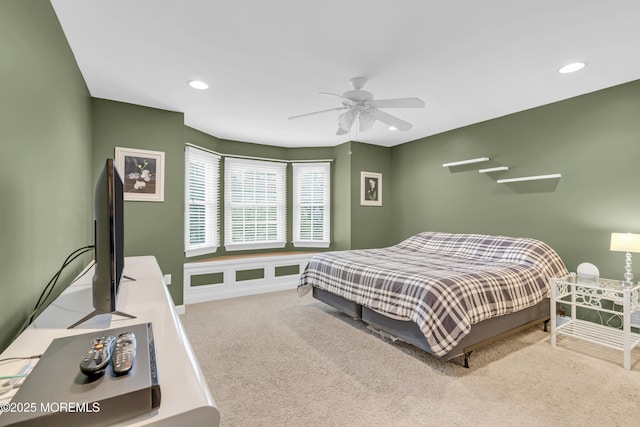 329 Valley View Cir, Freehold, NJ 07728 - bedroom with carpet flooring, recessed lighting, and ceiling fan