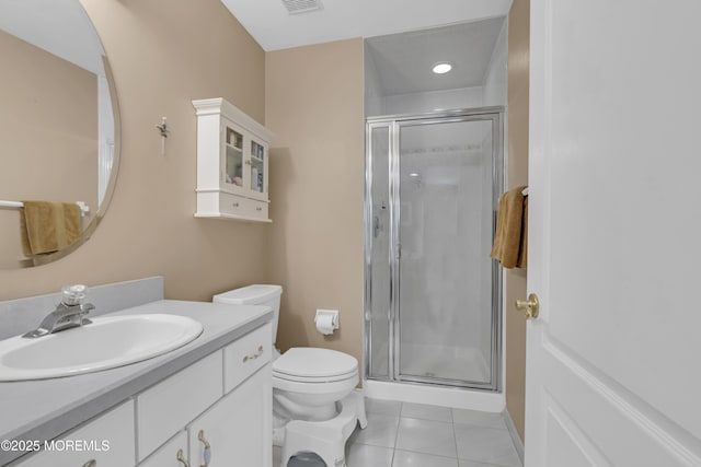 329 Valley View Cir, Freehold, NJ 07728 - bathroom featuring vanity, a shower stall, and tile patterned floors