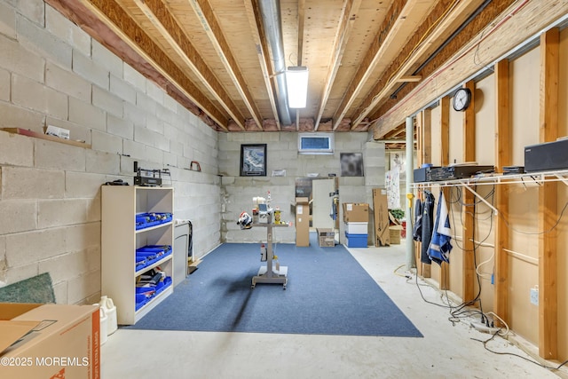 329 Valley View Cir, Freehold, NJ 07728 - exercise room with concrete block wall