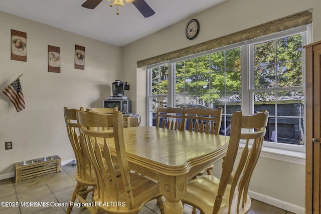74 Fieldcrest Way, Hazlet, NJ 07730 - tiled dining room featuring ceiling fan and healthy amount of natural light