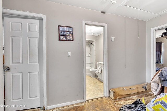 74 Fieldcrest Way, Hazlet, NJ 07730 - corridor featuring attic access and light wood finished floors