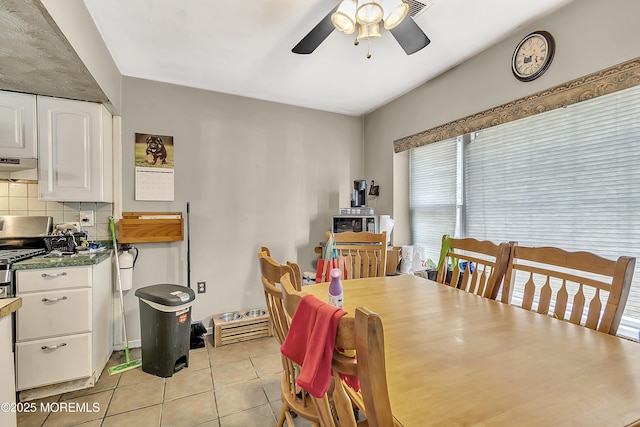 74 Fieldcrest Way, Hazlet, NJ 07730 - dining room featuring ceiling fan and light tile patterned floors