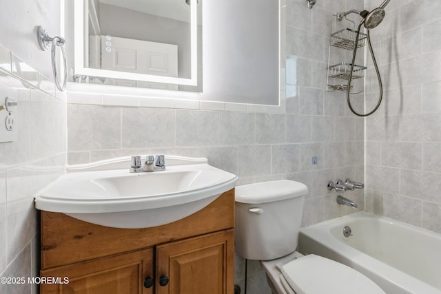6 S Heron St Unit A, Manchester, NJ 08759 - full bathroom with vanity, tile walls, and bathing tub / shower combination