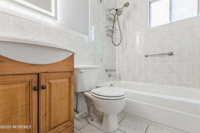 6 S Heron St Unit A, Manchester, NJ 08759 - bathroom with tile walls, tub / shower combination, tile patterned flooring, and vanity