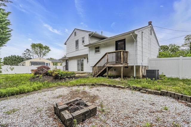 1217 Madison Ave, Toms River, NJ 08757 - rear view of house featuring a fire pit