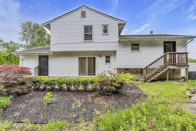 1217 Madison Ave, Toms River, NJ 08757 - rear view of property featuring a shingled roof and stairway