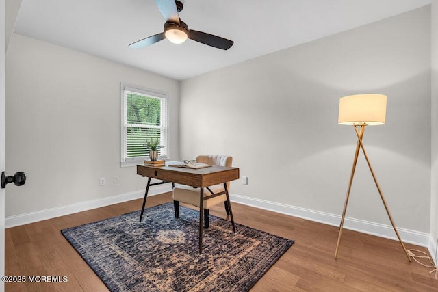8 Eunice Ter, West Long Branch, NJ 07764 - office with ceiling fan and wood finished floors