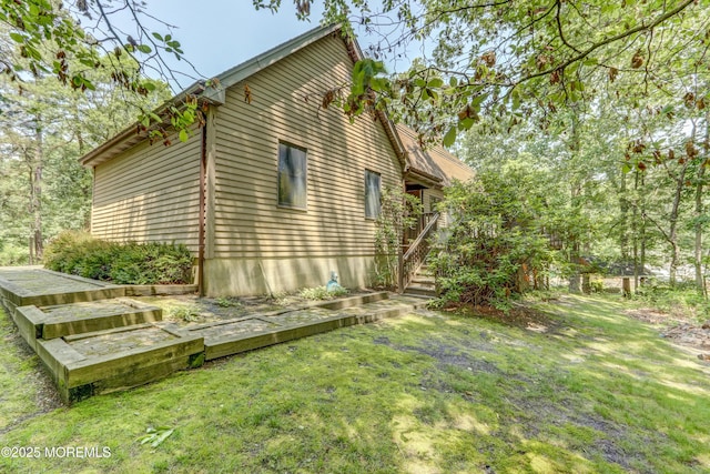 143 Siloam Rd, Freehold, NJ 07728 - view of property exterior featuring a yard and stairs