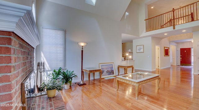 88 Vanderveer Dr, Basking Ridge, NJ 07920 - living area with a high ceiling and wood finished floors