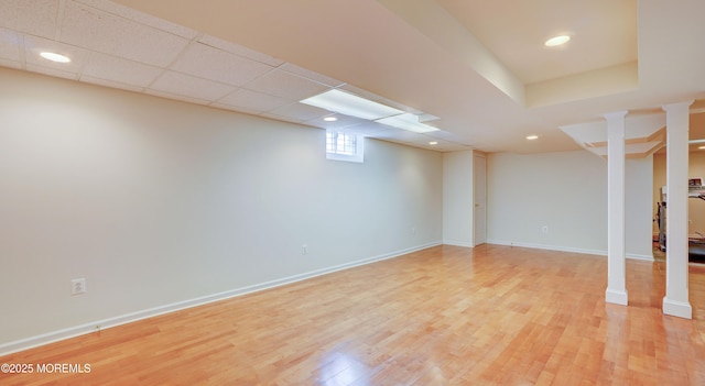 88 Vanderveer Dr, Basking Ridge, NJ 07920 - below grade area featuring light wood-style flooring and recessed lighting