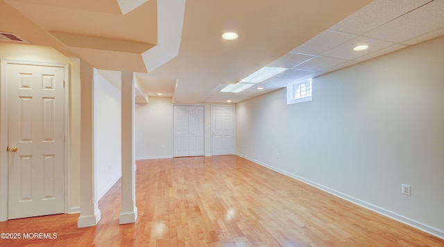 88 Vanderveer Dr, Basking Ridge, NJ 07920 - below grade area featuring light wood-type flooring and recessed lighting