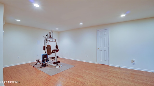 88 Vanderveer Dr, Basking Ridge, NJ 07920 - exercise room featuring light wood-type flooring and recessed lighting