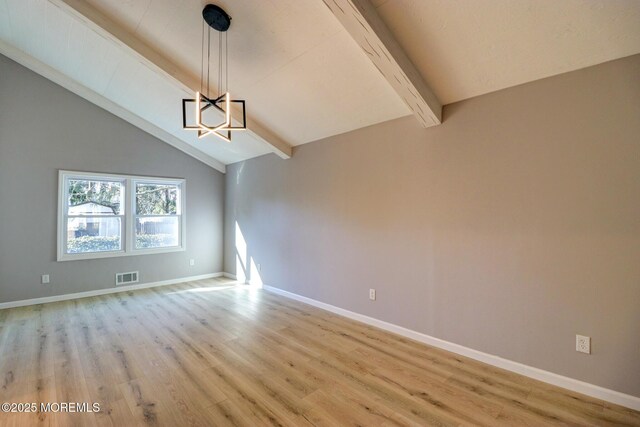 42 Cherry Tree Farm Rd, Middletown, NJ 07748 - unfurnished room with light wood-style flooring and a chandelier