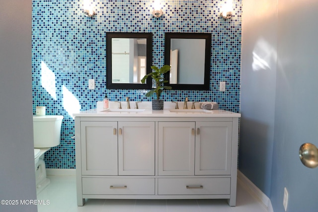 42 Cherry Tree Farm Rd, Middletown, NJ 07748 - bathroom with tile walls, double vanity, and tile patterned floors