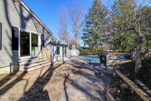 42 Cherry Tree Farm Rd, Middletown, NJ 07748 - view of yard with a covered pool and a patio area
