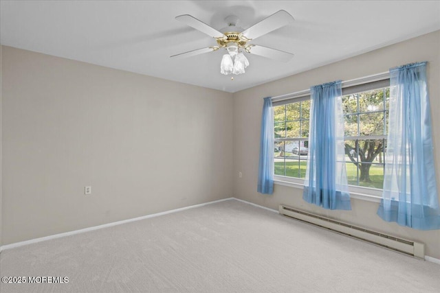 50 Normanton Ave, Manchester, NJ 08759 - spare room with a baseboard heating unit, carpet, and a ceiling fan