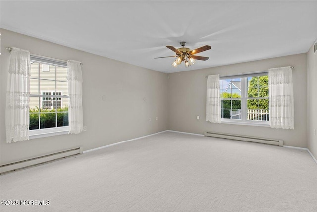 50 Normanton Ave, Manchester, NJ 08759 - carpeted spare room featuring baseboard heating and ceiling fan