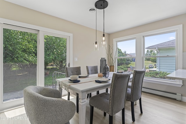 696 Jamaica Blvd, Toms River, NJ 08757 - dining area featuring a baseboard heating unit and light wood-style floors