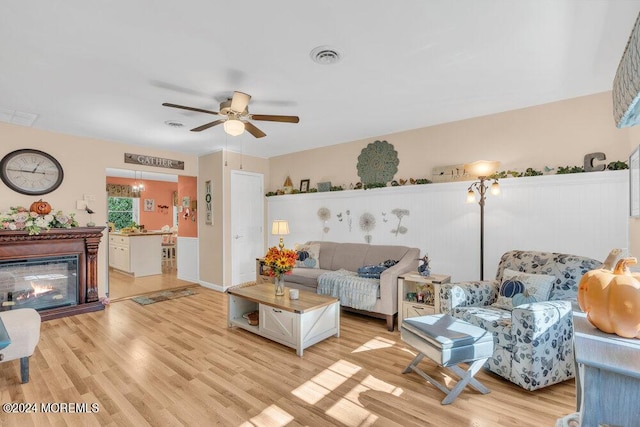 8 Wisconsin Ln, Whiting, NJ 08759 - living area with light wood-style flooring and ceiling fan