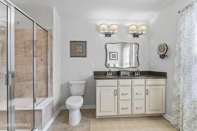 126 Waypoint Dr, Eatontown, NJ 07724 - bathroom with a shower stall and double vanity